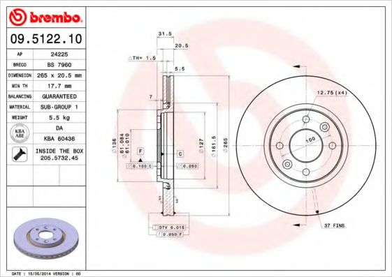 Imagine Disc frana BREMBO 09.5122.10