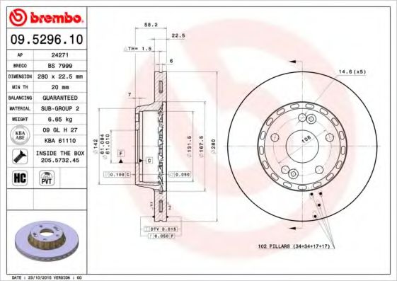 Imagine Disc frana BREMBO 09.5296.10