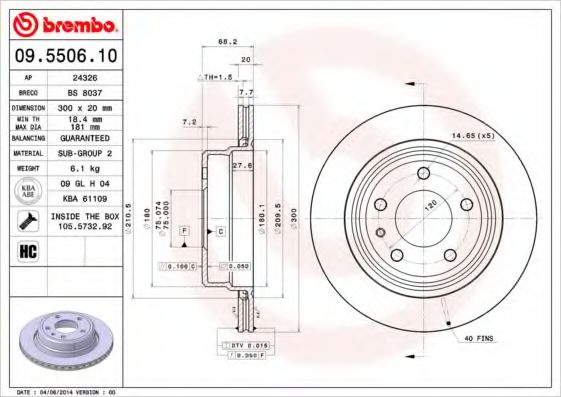 Imagine Disc frana BREMBO 09.5506.10