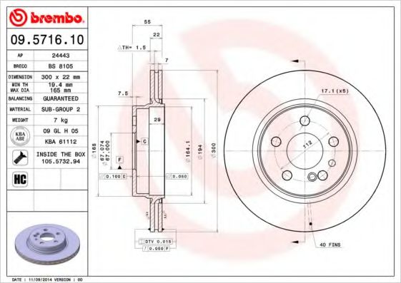 Imagine Disc frana BREMBO 09.5716.10