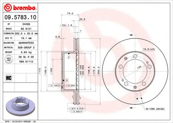 Imagine Disc frana BREMBO 09.5783.10