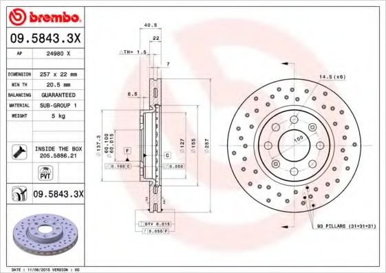 Imagine Disc frana BREMBO 09.5843.3X