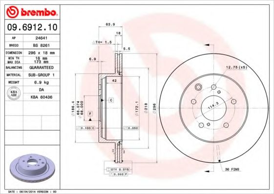 Imagine Disc frana BREMBO 09.6912.10