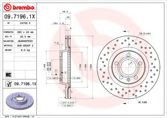 Imagine Disc frana BREMBO 09.7196.1X