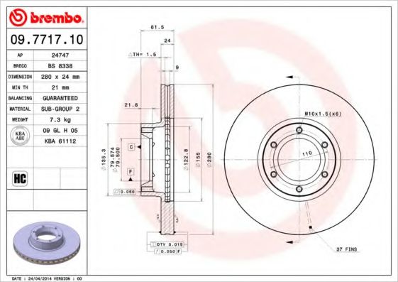 Imagine Disc frana BREMBO 09.7717.10