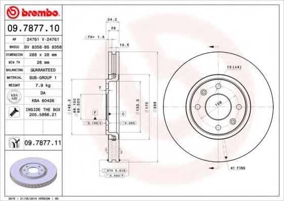 Imagine Disc frana BREMBO 09.7877.11