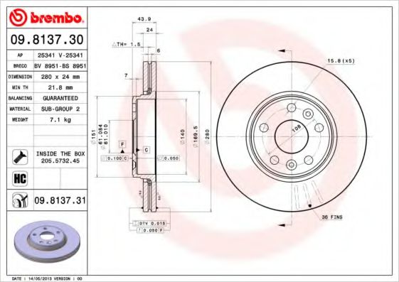 Imagine Disc frana BREMBO 09.8137.31