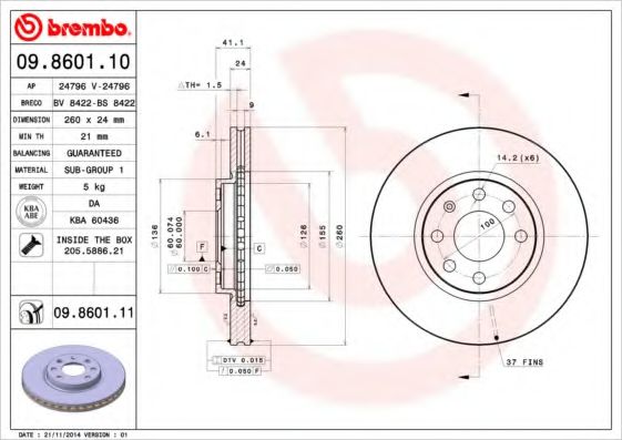 Imagine Disc frana BREMBO 09.8601.10