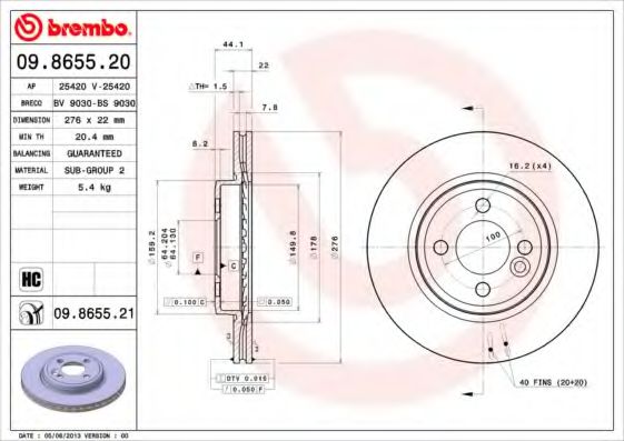 Imagine Disc frana BREMBO 09.8655.20