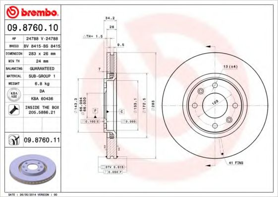 Imagine Disc frana BREMBO 09.8760.10