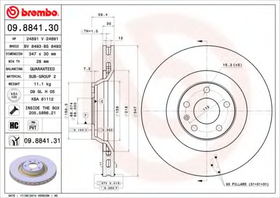 Imagine Disc frana BREMBO 09.8841.30