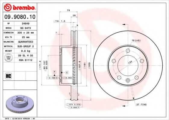 Imagine Disc frana BREMBO 09.9080.10