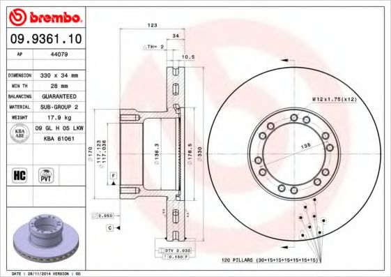 Imagine Disc frana BREMBO 09.9361.10