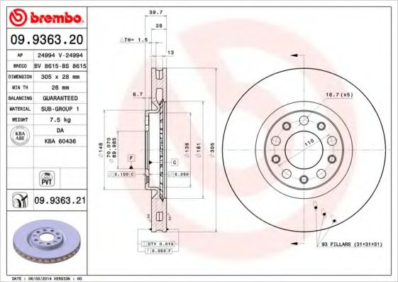 Imagine Disc frana BREMBO 09.9363.21