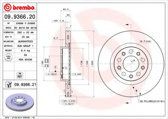 Imagine Disc frana BREMBO 09.9366.20