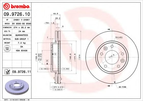 Imagine Disc frana BREMBO 09.9726.10