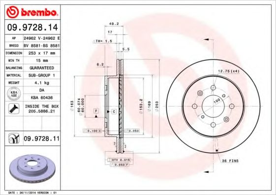 Imagine Disc frana BREMBO 09.9728.11