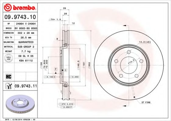 Imagine Disc frana BREMBO 09.9743.11