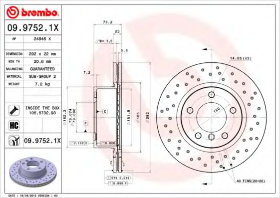 Imagine Disc frana BREMBO 09.9752.1X