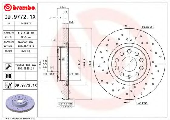 Imagine Disc frana BREMBO 09.9772.1X