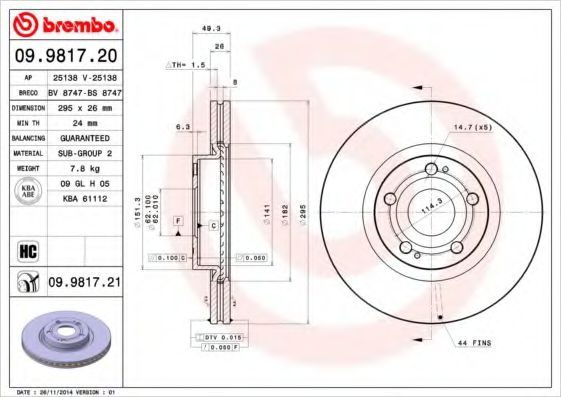 Imagine Disc frana BREMBO 09.9817.20