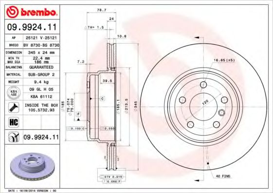 Imagine Disc frana BREMBO 09.9924.11