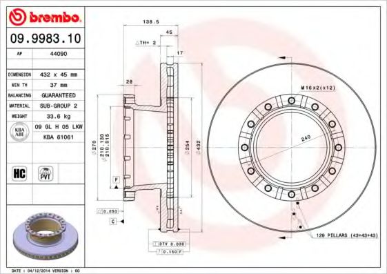 Imagine Disc frana BREMBO 09.9983.10