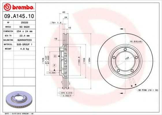 Imagine Disc frana BREMBO 09.A145.10