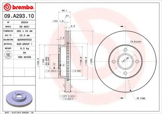 Imagine Disc frana BREMBO 09.A293.10