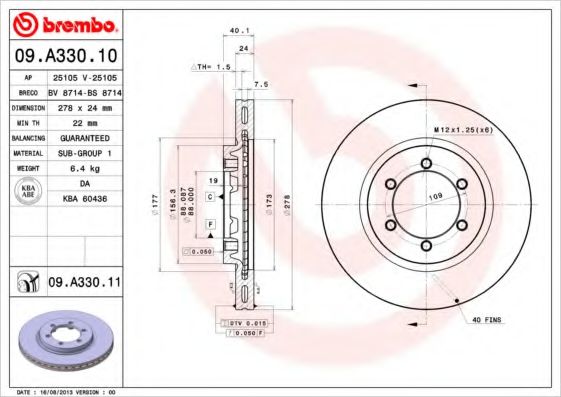 Imagine Disc frana BREMBO 09.A330.10