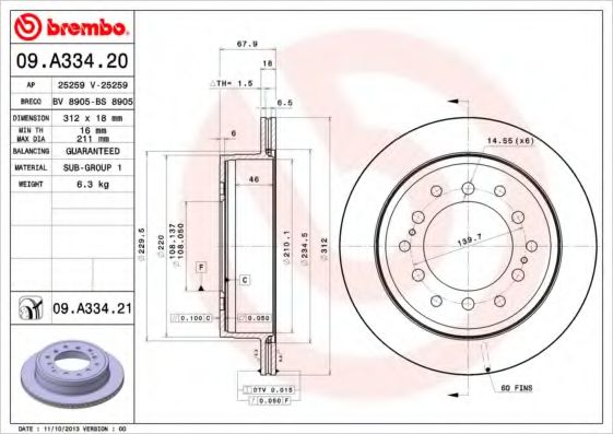 Imagine Disc frana BREMBO 09.A334.21