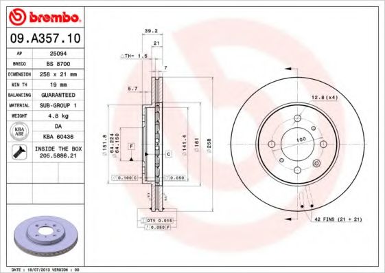 Imagine Disc frana BREMBO 09.A357.10