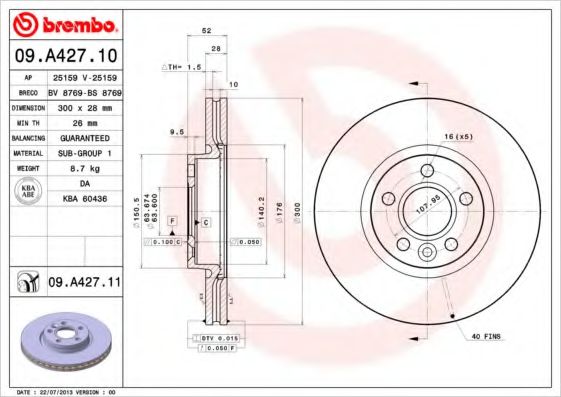 Imagine Disc frana BREMBO 09.A427.11