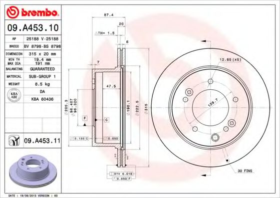 Imagine Disc frana BREMBO 09.A453.10