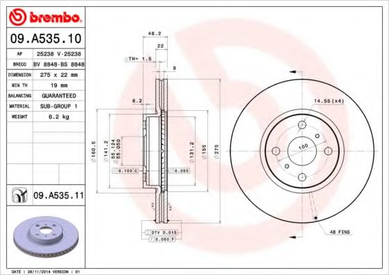 Imagine Disc frana BREMBO 09.A535.10