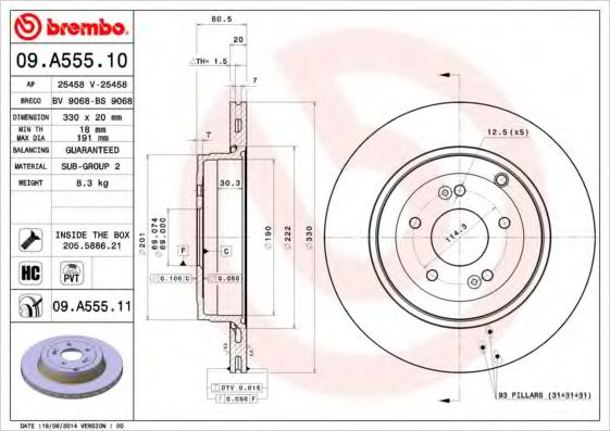 Imagine Disc frana BREMBO 09.A555.11