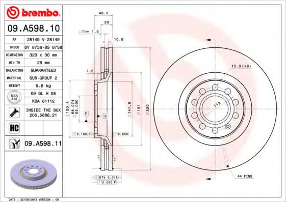 Imagine Disc frana BREMBO 09.A598.11