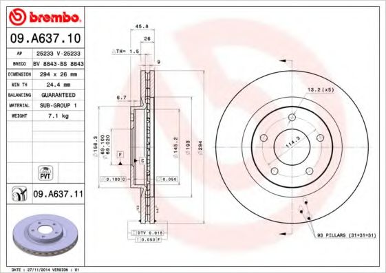 Imagine Disc frana BREMBO 09.A637.10