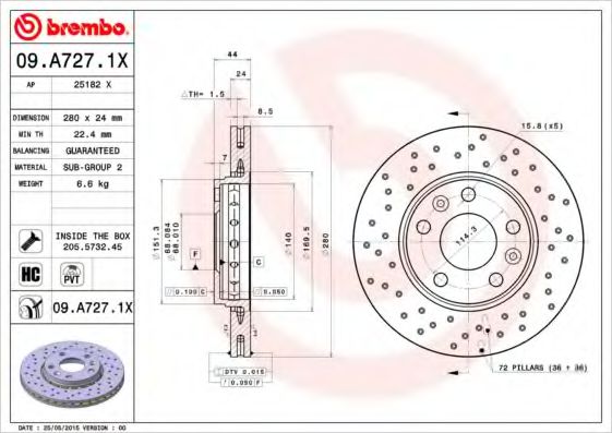 Imagine Disc frana BREMBO 09.A727.1X