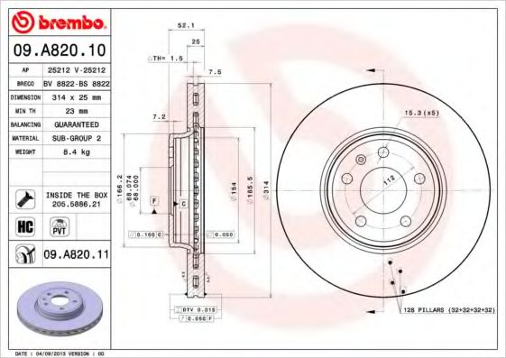 Imagine Disc frana BREMBO 09.A820.10