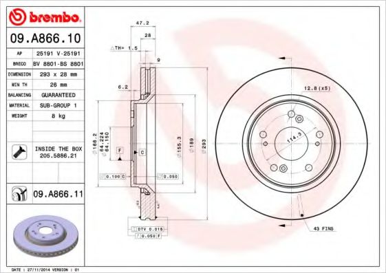 Imagine Disc frana BREMBO 09.A866.10