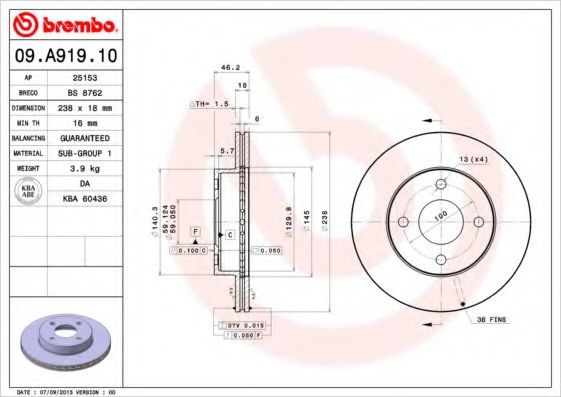 Imagine Disc frana BREMBO 09.A919.10