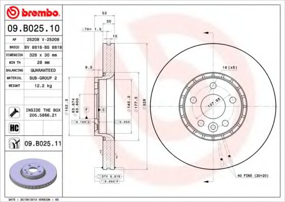 Imagine Disc frana BREMBO 09.B025.10