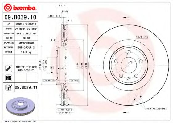 Imagine Disc frana BREMBO 09.B039.10