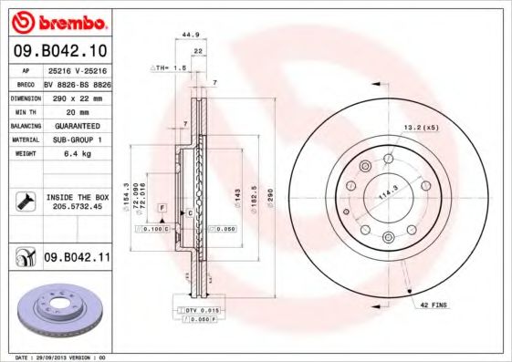 Imagine Disc frana BREMBO 09.B042.10