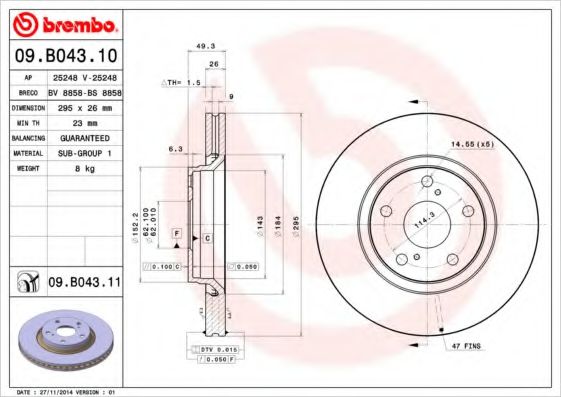 Imagine Disc frana BREMBO 09.B043.10