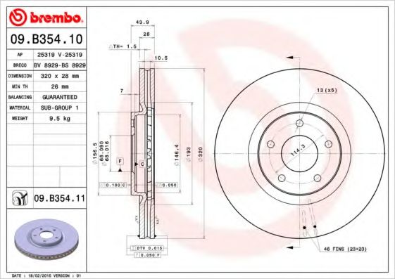 Imagine Disc frana BREMBO 09.B354.10