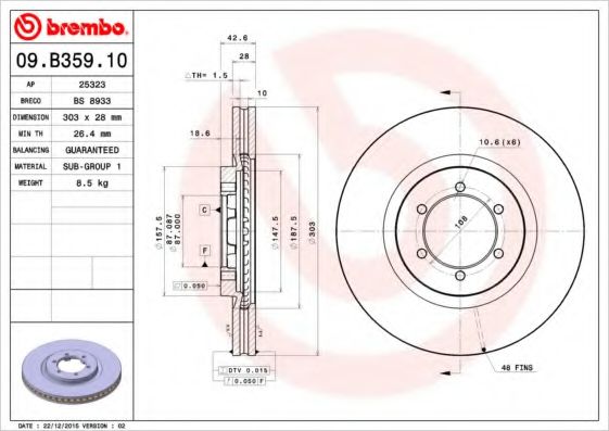 Imagine Disc frana BREMBO 09.B359.10