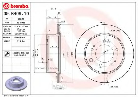 Imagine Disc frana BREMBO 09.B409.10