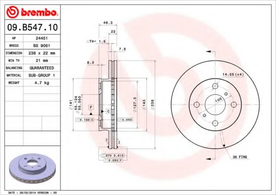 Imagine Disc frana BREMBO 09.B547.10